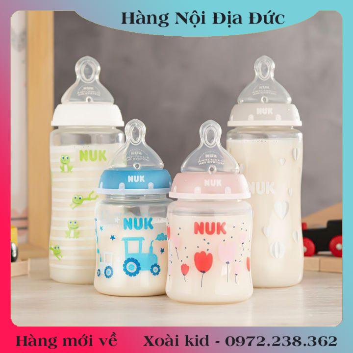 [auth] Bình Sữa Cảm Biến Nhiệt Nuk PP 150Ml / 300Ml Núm Silicone - Nội địa Đức Đủ Bill [Hot]