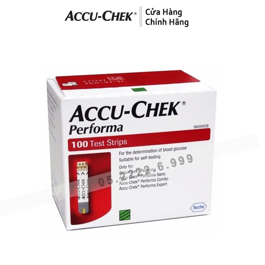 Hộp 50 hoặc 100 que thử đường huyết Accu Check Performa