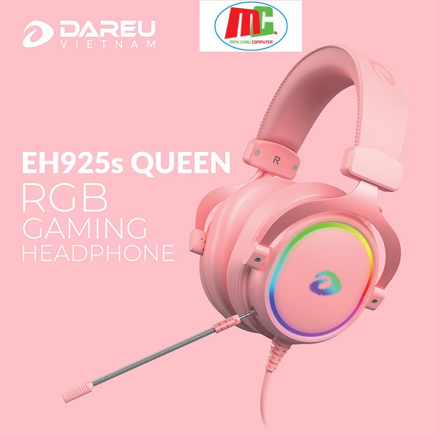 Tai Nghe Gaming Dareu EH925S Pink RGB - Hàng Chính Hãng