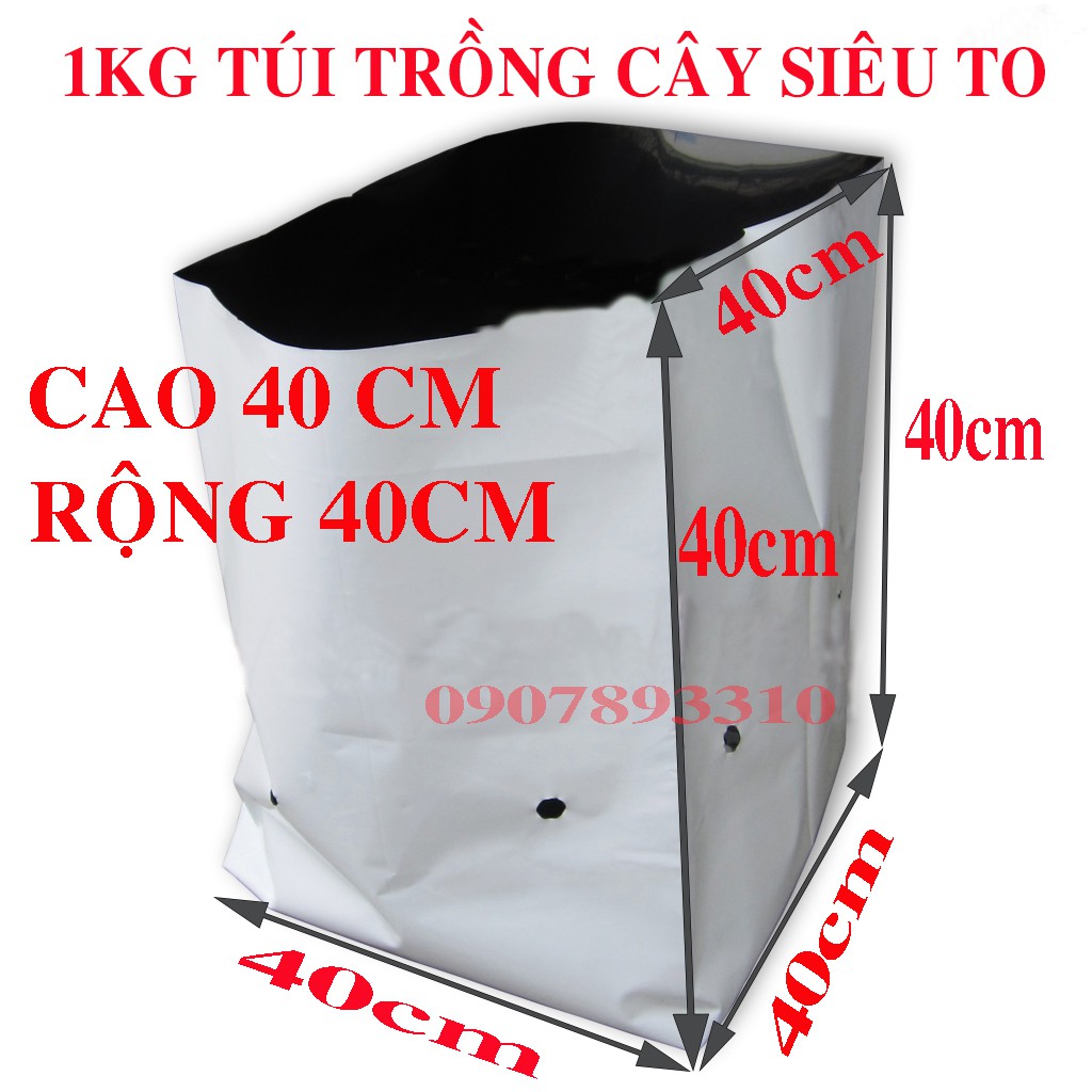 Túi trồng cây Pe 2 lớp, Túi trồng dưa lưới, cây cảnh, cây ăn trái 1kg loại to