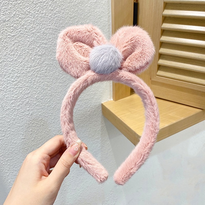 Băng đô cài tóc hình sừng hươu phối lông dễ thương chống trượt thời trang Hàn Quốc cho nữ 2021