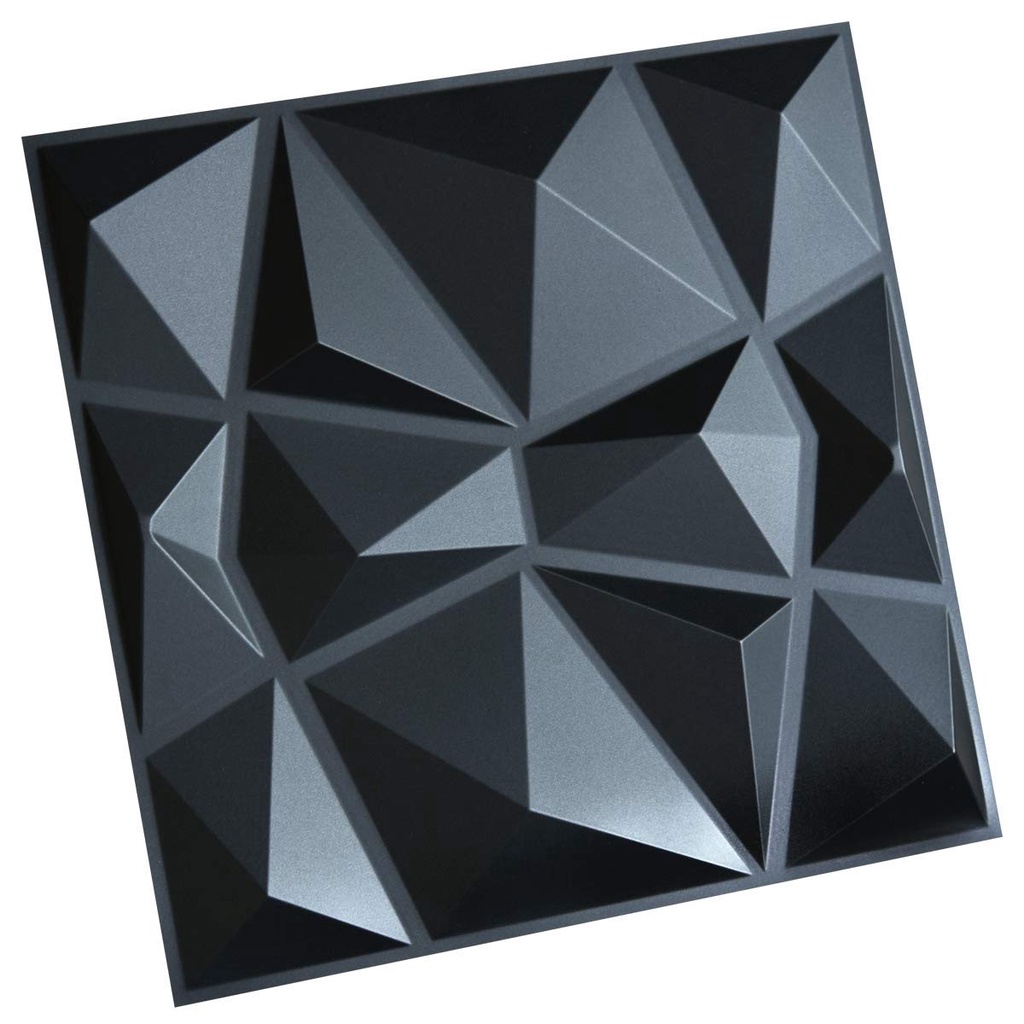 Giấy Dán Tường Họa Tiết Kim Cương 3D Màu Đen Nhám 12 "x12" Chống Thấm Nước Trang Trí Phòng Ngủ
