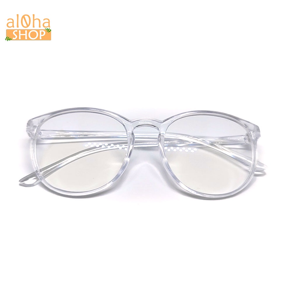 Mắt kính thời trang chống bụi gọng nhựa tròn K016 unisex nam nữ style giả cận - al0ha Shop