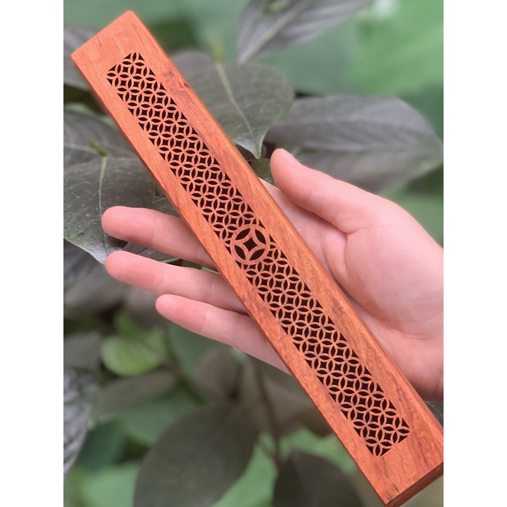 Khay gỗ đốt trầm hương không tăm - gỗ hương