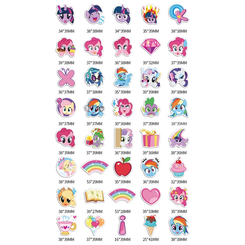 Bộ 10/40 Sticker Chống Thấm Nước Hình Hoạt Hình My Little Pony Dễ Thương