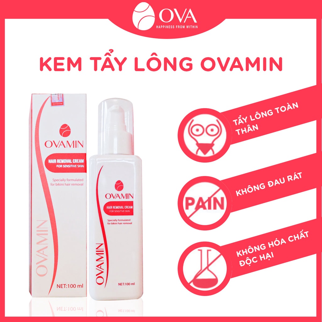 [Hàng Cao Cấp] Combo Kem tẩy lông OVAMIN triệt sạch bất chấp các loại lông + serum