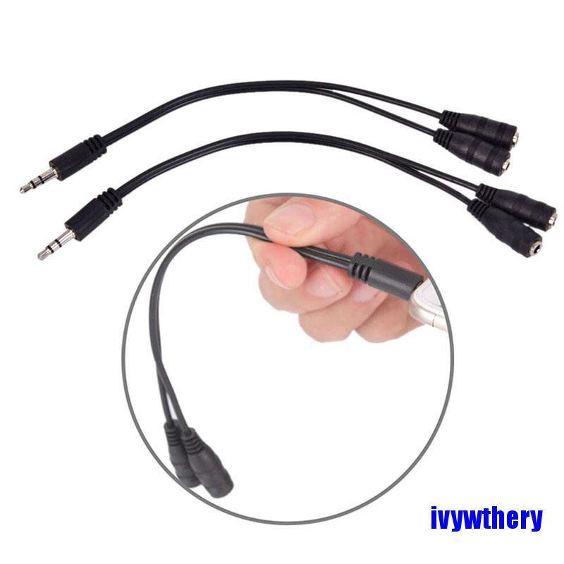 [COD]3.5mm Male To Dual 3.5mm Female Earphone Headphone Stereo Audio Splitter Cable