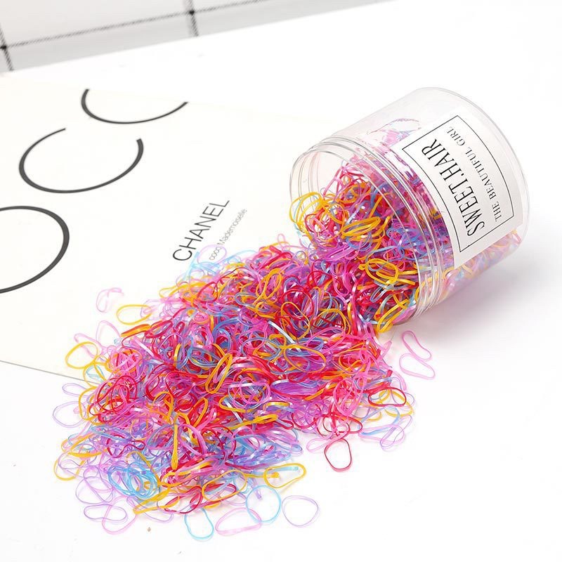 Hộp 500 dây chun nịt buộc tóc cho bé độ đàn hồi cao