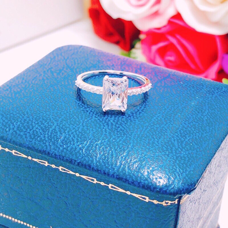 NHẪN NỮ BẠC MẶT ĐÁ SANG CHẢNH MẪU MỚI