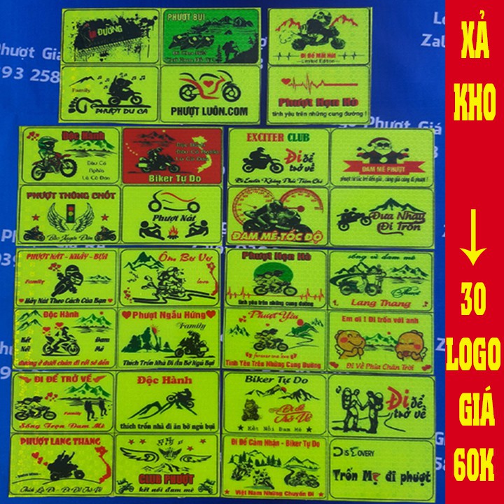 logo phượt phản quang bộ 30 logo