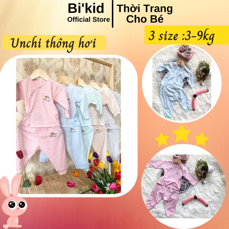 Quần áo trẻ emFREESHIPQuần áo Unchi sơ sinh chất cotton thông hơi 3-9Kg