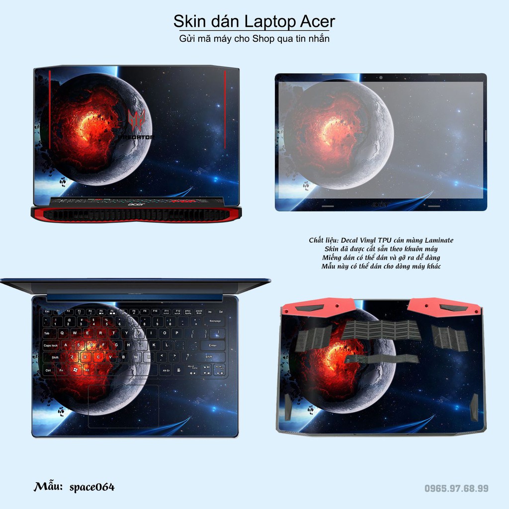 Skin dán Laptop Acer in hình không gian _nhiều mẫu 11 (inbox mã máy cho Shop)