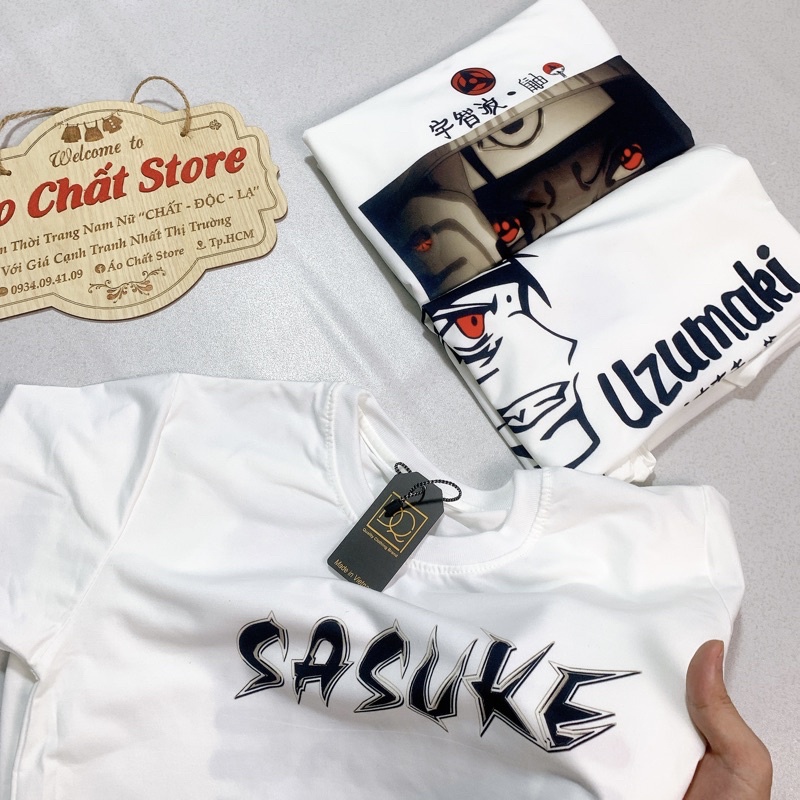 BST Áo thun Sasuke Naruto siêu đẹp | Áo Naruto Uchiha Sasuke chất NT12 | Áo Chất Store