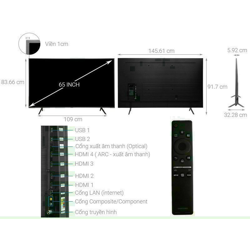 Smart Tivi QLED Samsung 4K 65 inch QA65Q65R