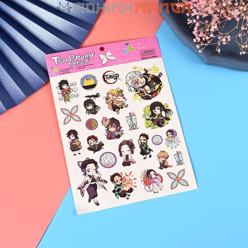 Hình xăm Kimetsu No Yaiba Tanjiro Nezuko Zenitsu Inosuke Muichiro Giyuu Rengoku Tanjirou thanh gươm diệt quỷ sticker dán