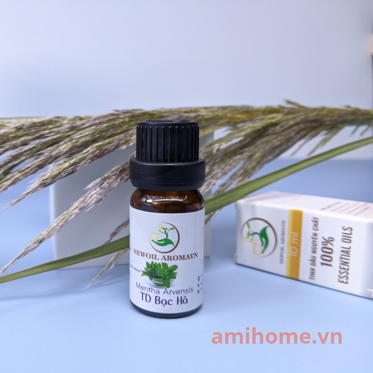 Tinh dầu Bạc Hà nguyên chất từ thiên nhiên xông thơm phòng đuổi kiến treo xe tinh dầu 10ml Essential Oils AmiHome