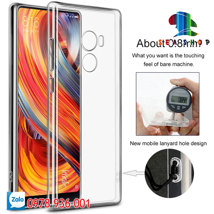 Ốp lưng Xiaomi Mi Mix 2 silicon trong suốt