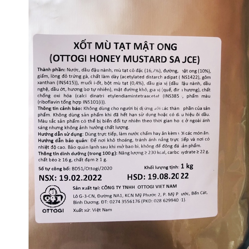 Sốt Mù Tạt Mật Ong Ottogi 500g/200/100g