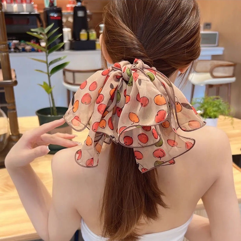 Dây Cột Tóc Cao Su Phối Lưới Phong Cách Hàn Quốc Thời Trang Cho Nữ