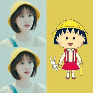 Mũ vải màu vàng học sinh maruko đáng yêu [CÓ SẴN]