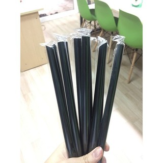 Ống hút trà sữa bọc màng màu Trắng/Đen gói 500g