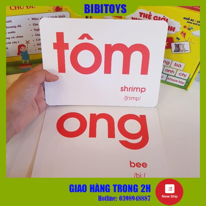 [GIÁ SP MỚI] Bộ thẻ học FLASH CARDGlenn Doman A5 - 17x21cm dạy bé nhận biết về Thế giới xung quanh, kết hợp dạy Từ vựng