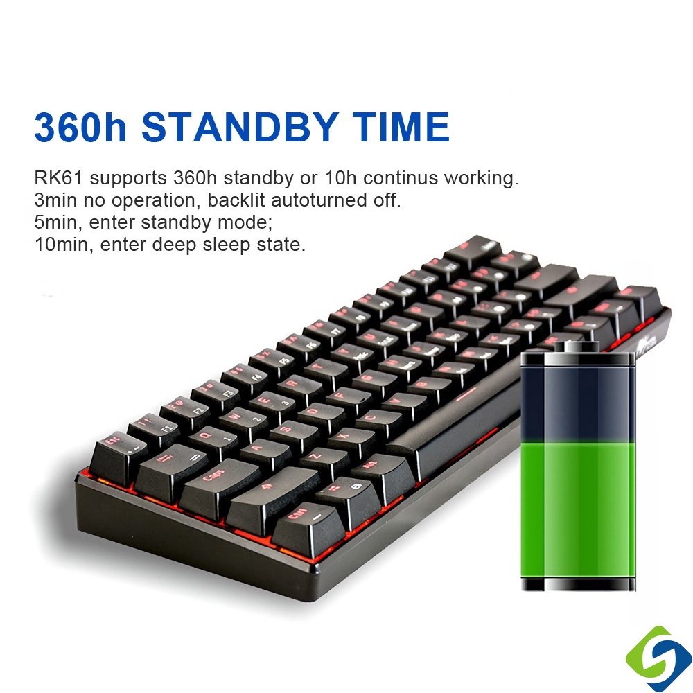 Giá cả thấp nhất!Bàn Phím Cơ Chơi Game Không Dây bluetooth 60% kludge rk61 rk71