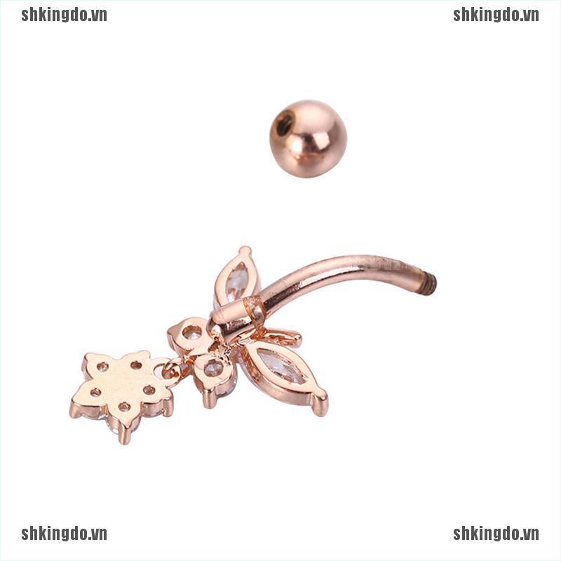 Khuyên Rốn Hình Bướm Đính Đá Xinh Xắn
