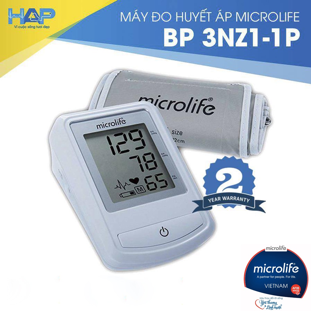 Máy đo huyết áp bắp tay Microlife 3NZ1-1P - Thương Hiệu Thụy Sĩ | Bảo Hành 5 Năm