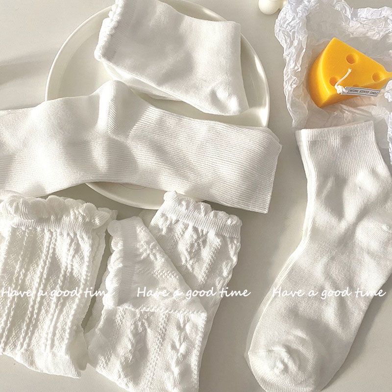 Tất Cổ Cao Họa Tiết Dễ Thương Phong Cách Nhật Bản Cho Nữ tao bao