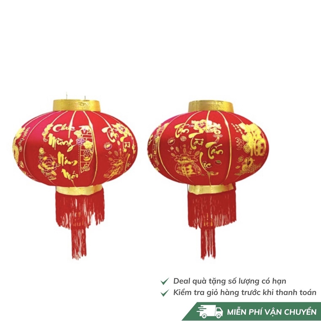 ĐÈN LỒNG vải NHUNG ĐỎ Treo Tết Lễ Hội Size 80CM 60cm 100cm