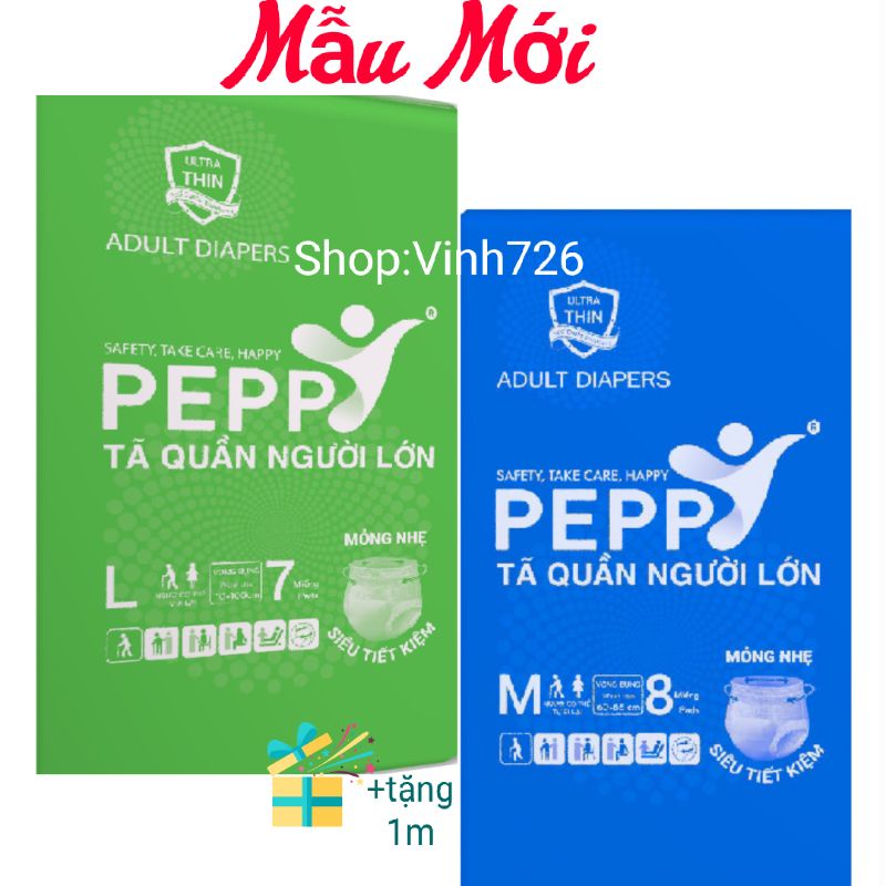 [ GIÁ SỈ COM BO 6 GÓI ] Tã bỉm quần người lớn  KERRY, PEPP size M 48 / L 42 miếng từ 40_75kg siêu thấm hút kháng khuẩn