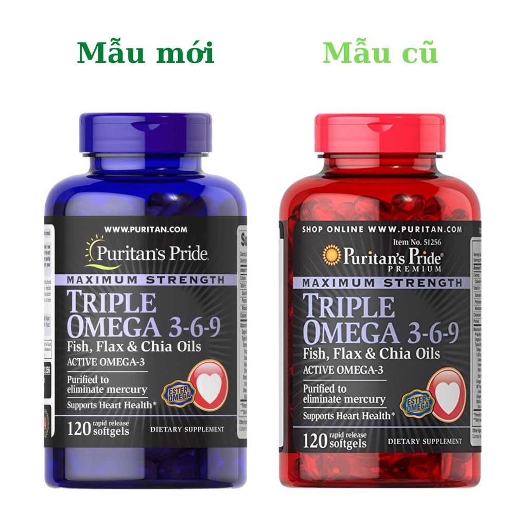 Viên Uống Omega 369 Premium Maximum Strength Triple Omega Fish, Flax &amp; chia Oils