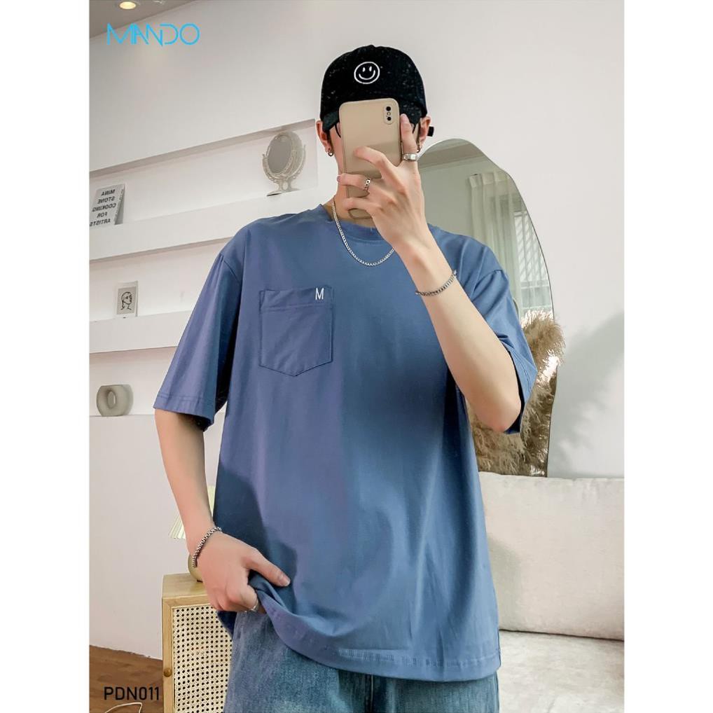 Áo Phông Trơn Đủ Màu Đen, Trắng, Xanh, Cam Phối Đồ Cực Chuẩn Phong Cách Hàn Quốc Thời Trang Nam MANDO - PDN011 👕 *