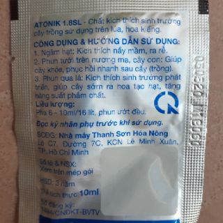 Phân bón lá ATONIK 1.SL gói 10ml