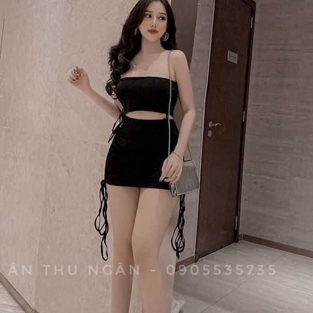 set ống kiểu chân váy rút dây 2 bên sexy hot hit thun thái mịn tôn dáng hot hiot