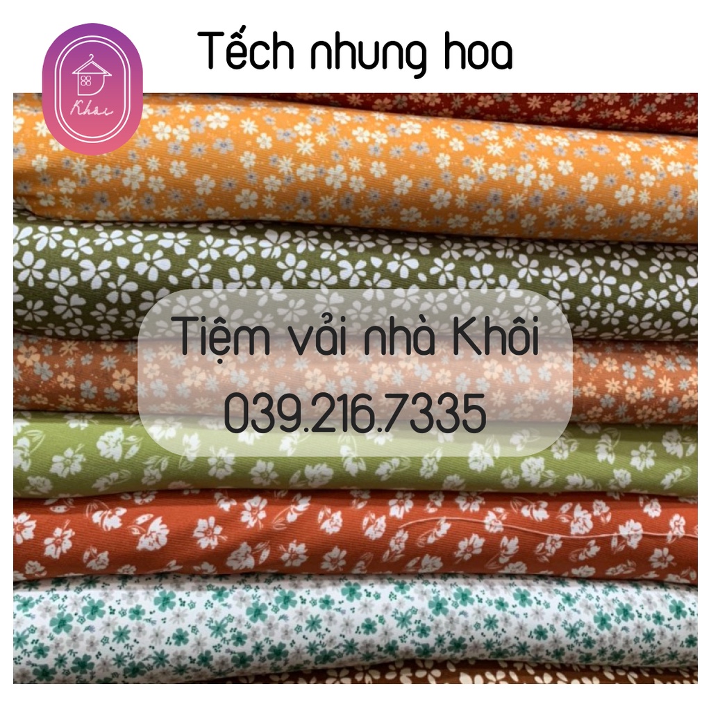 Vải tếch nhung hoa siêu đẹp may áo, váy, đầm chuẩn NÀNG THƠ