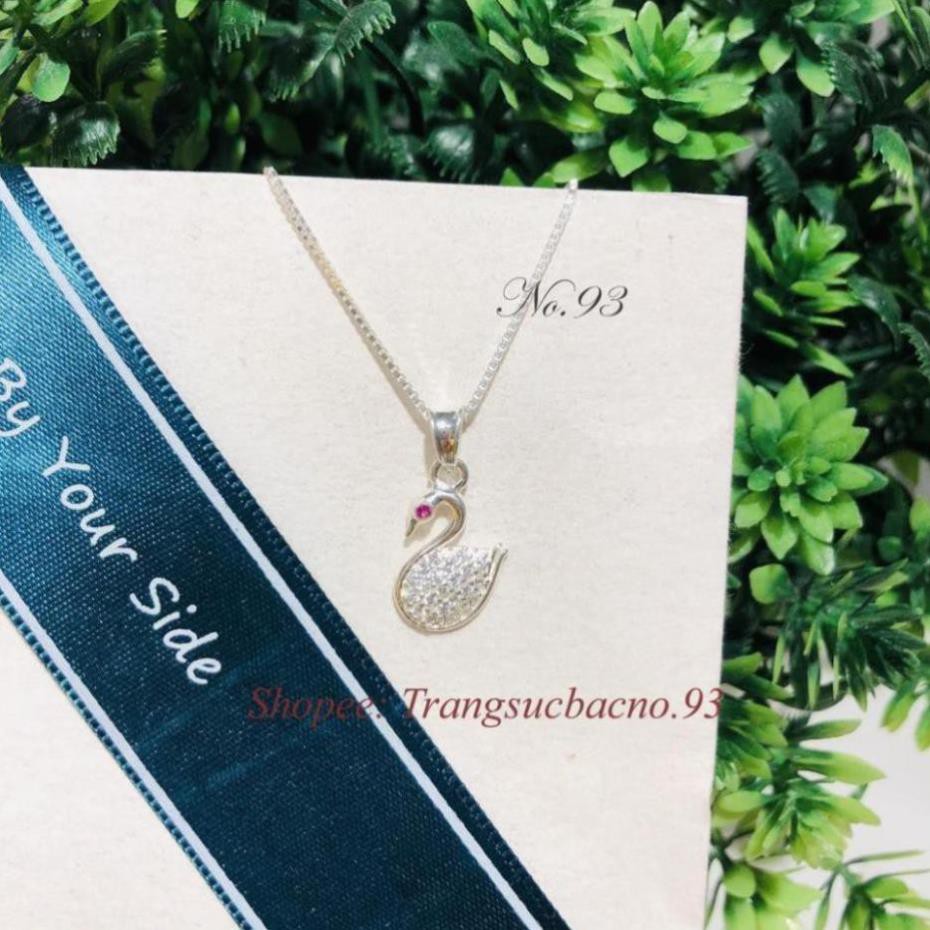 (BẠC CHUẨN) DÂY CHUYỀN BẠC CHO NỮ MẶT THIÊN NGA ĐƠN GẮN ĐÁ LẤP LÁNH PHỤ KIỆN TRANG SỨC CAO CẤP NO.93 VÒNG CỔ NỮ ĐẸP