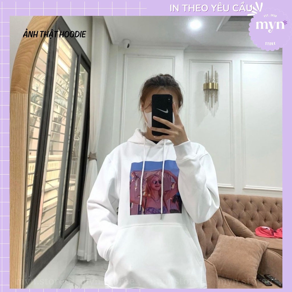 Áo Hoodie Trắng Dài Tay In Theo Yêu Cầu