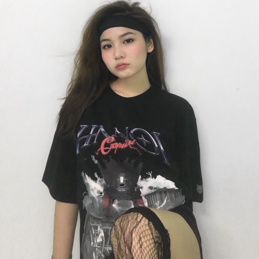 Áo thun tay lỡ HADES HANOI CAPITAL, Áo thun unisex nam nữ form rộng oversize chất liệu Cotton Thái