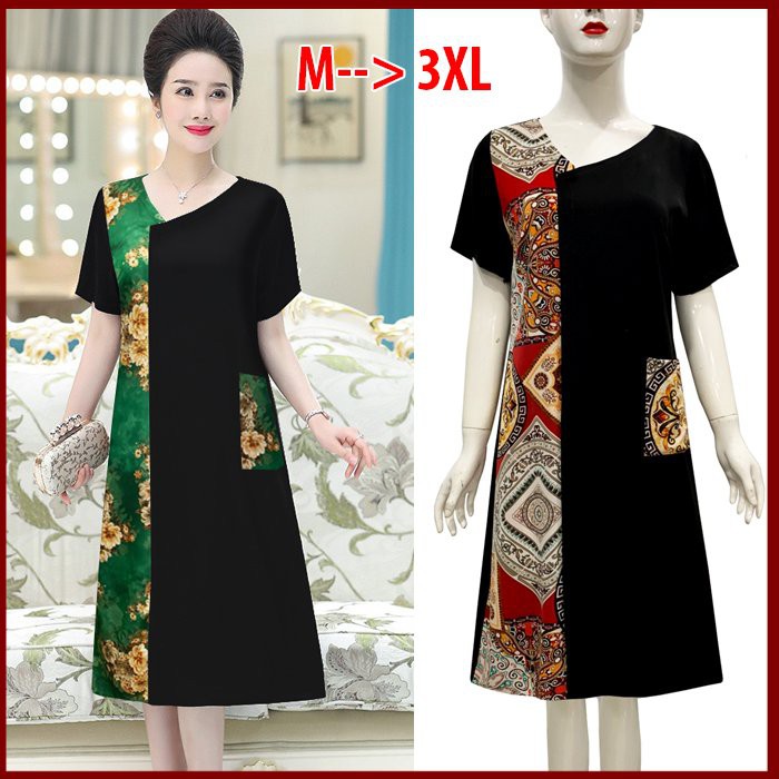 THỜI TRANG QUÝ BÀ, ĐẦM SUÔNG 8 MẢNH DÁNG XÒE KIỂU ĐẦM DỰ TIỆC TRUNG NIÊN DÀNH TẶNG MẸ U50 U60 3326 3328 3345 3346
