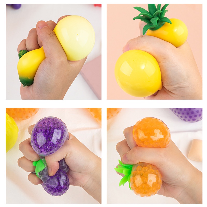 Bóng cao su mềm giảm căng thẳng hình trái cây và rau củ