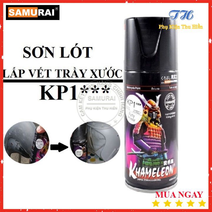 Sơn Lót Samurai Lấp Vết Trây Xước Dành Cho Xe Máy - KP1 (Bột Bả Matit )