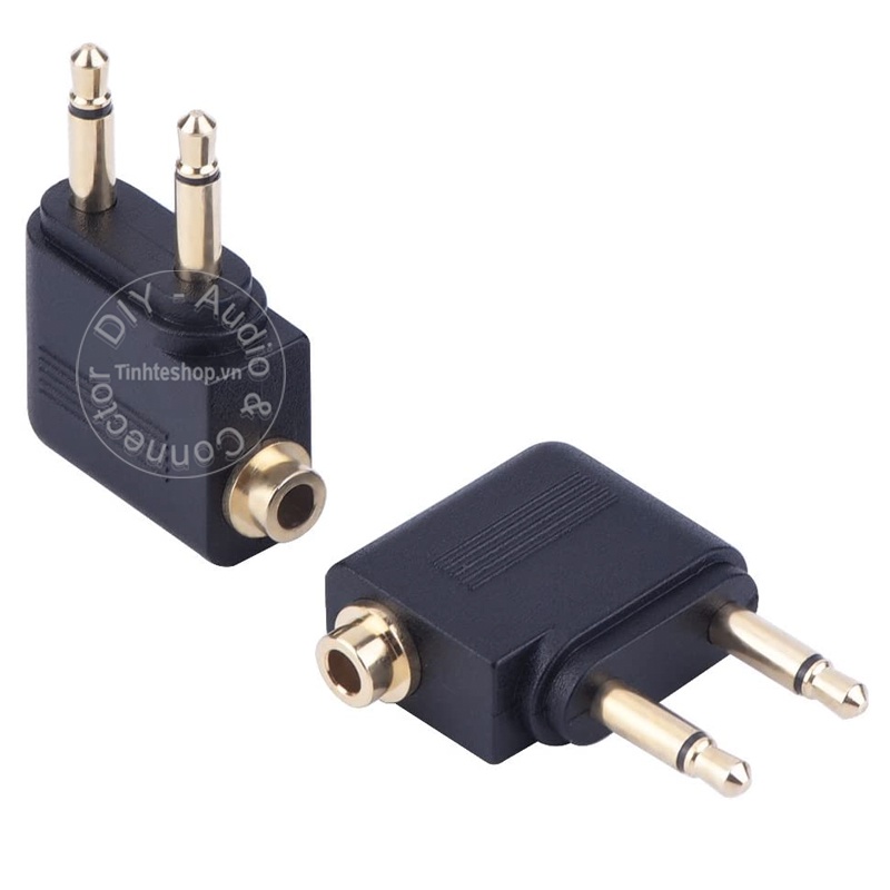Đầu gộp 2 audio 3.5mm mono vào 1 audio 3.5mm stereo - Jack cắm tai nghe trên máy bay