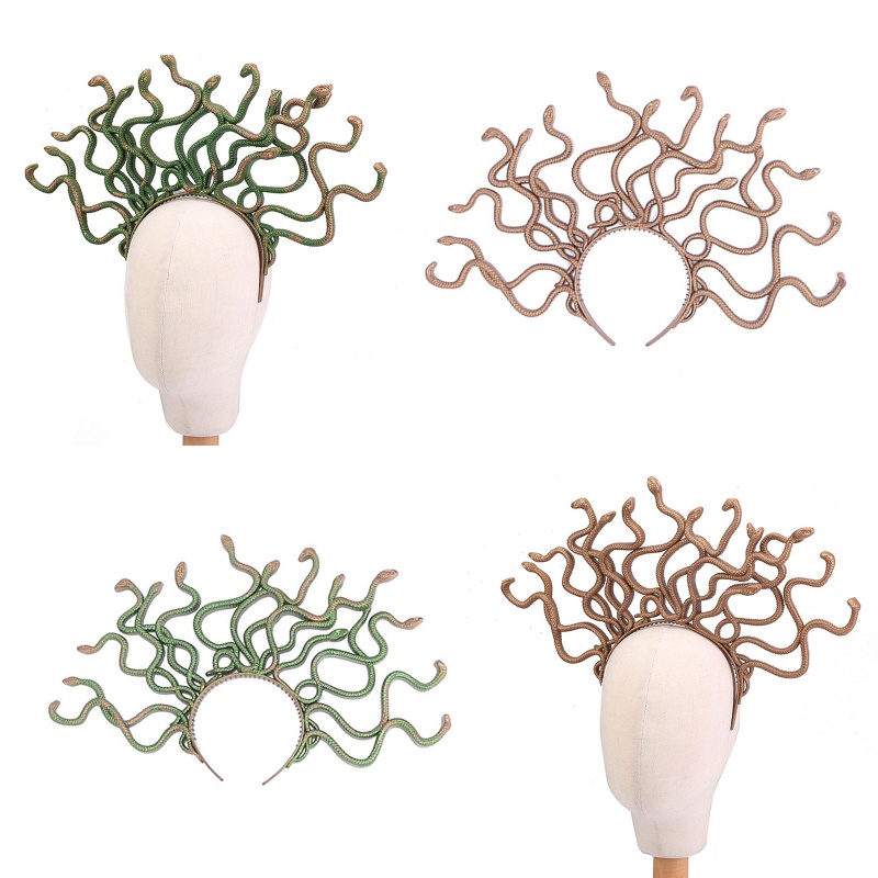 Băng Đô Cài Tóc Hình Rắn Phong Cách Medusa Sáng Tạo Cho Nữ