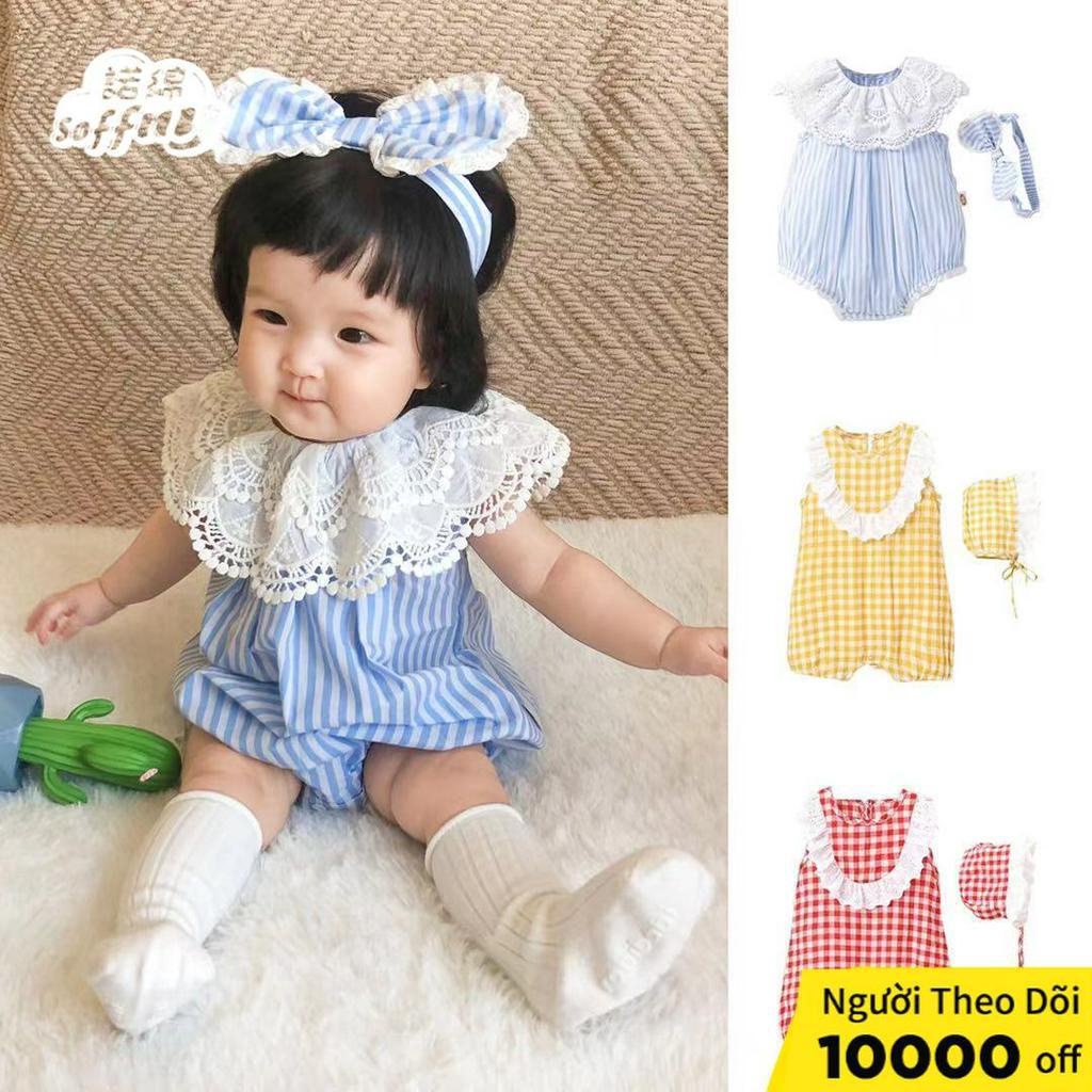 Áo liền quần Soffny họa tiết hoa đáng yêu cho bé