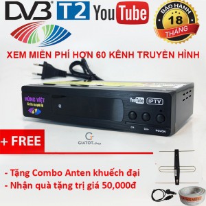 Đầu thu kỹ thuật số DVB-T2 HÙNG VIỆT TS-123 Internet tặng Combo anten khuếch đại