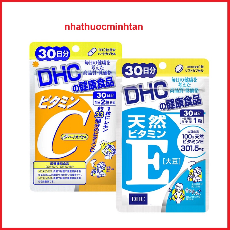 Combo Viên Uống DHC Trắng Hồng Và Mịn Màng 30 - 90 Ngày (VitaminE &amp; VitaminC)