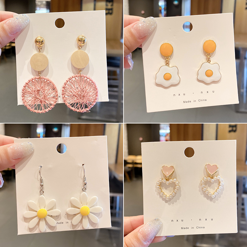 Hoa Tai Kim Loại Phong Cách Hàn Quốc Thời Trang Cho Nữ