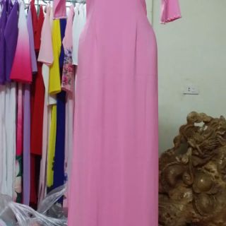 Áo dài trơn đính hạt